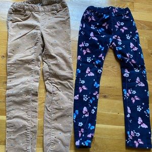 Lot of 2 Pants Girls Corduroy H&M Size 8 And 9
